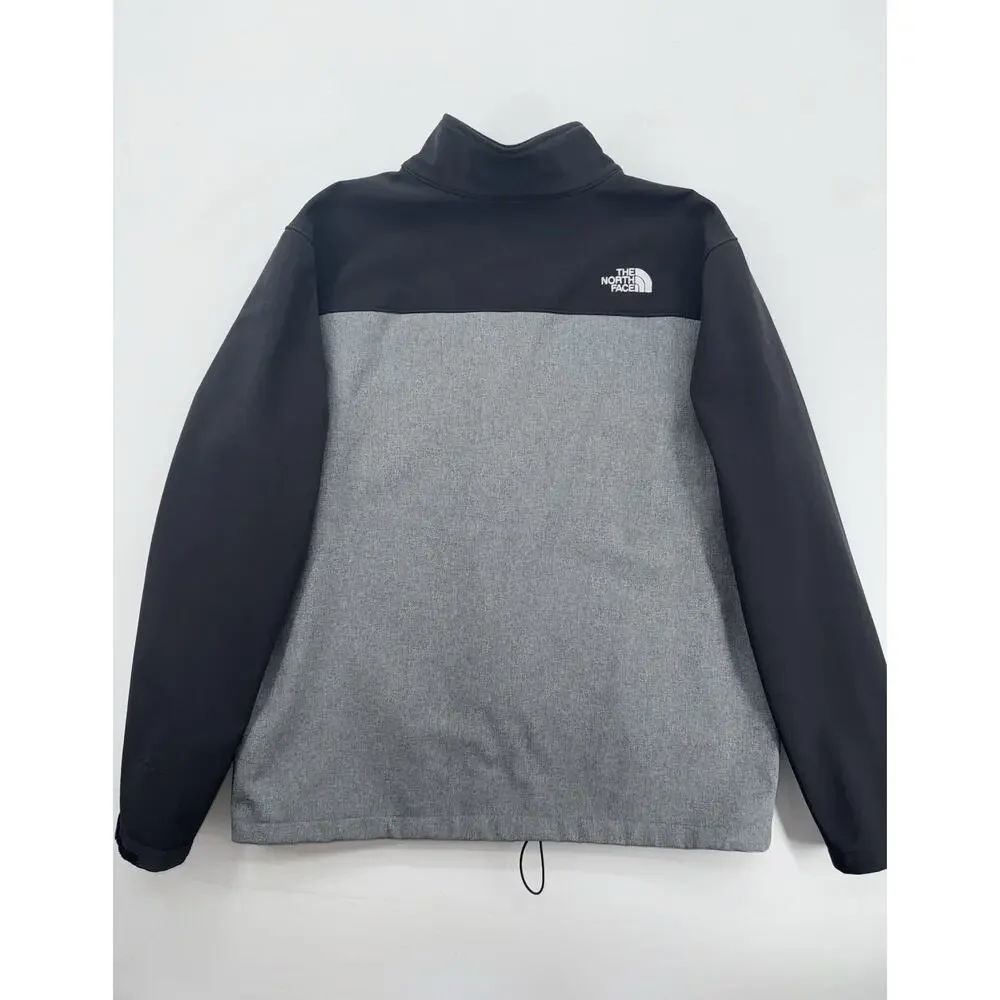 The North Face WindWall Soft Shell Jacket Men's Gray Black Full Zip Coat Size XL